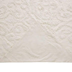 Full Size 100-Percent Cotton Chenille 3-Piece Coverlet Bedspread Set in Ivory