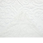 Full Size 100-Percent Cotton Chenille 3-Piece Coverlet Bedspread Set in White
