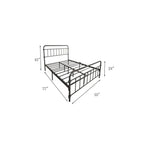 Full size Farmhouse Black Metal Bed Frame with Rounded Headboard Footboard