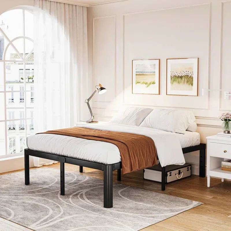 Full size Heavy Duty Metal Bed Frame Platform with Round Edge Legs