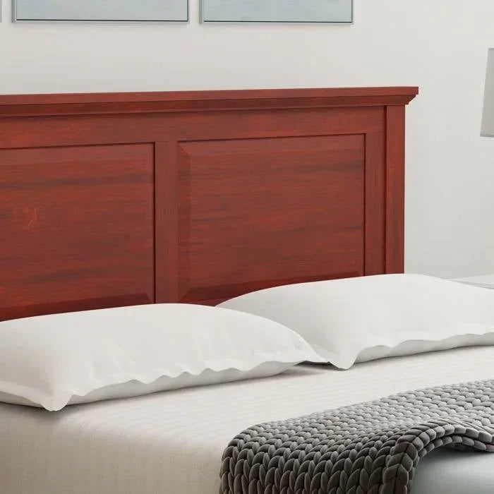 Full Traditional Solid Oak Wooden Platform Bed Frame with Headboard in Cherry