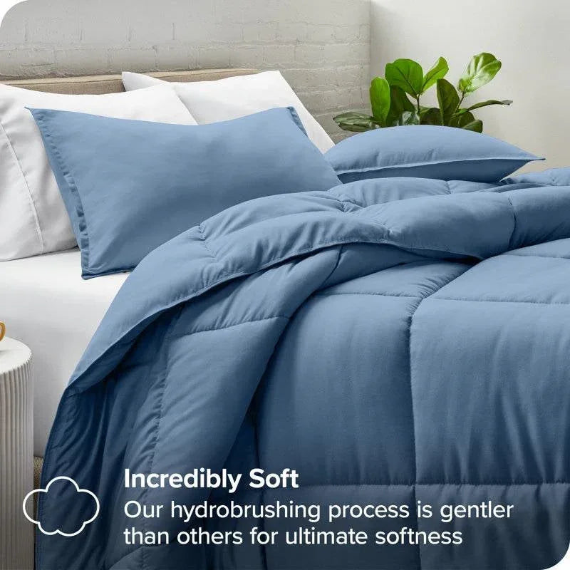 Full/Double Size All Season Super Soft Down Alternative Comforter Set Blue