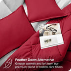 Full/Double Size All Season Super Soft Down Alternative Comforter Set Red