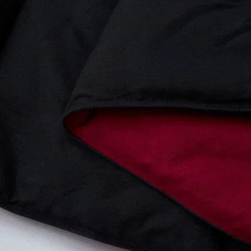 Full/Queen Traditional Microfiber Reversible 3 Piece Comforter Set in Black/Maroon