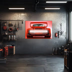 Futuristic Muscle Car Neon Wall Art - UV Printed LED Plexiglass Sign for Garage, Man Cave & Racing Fans - Adjustable Light and Free Shipping Peony Atelier