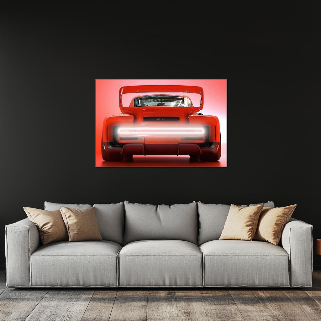 Futuristic Muscle Car Neon Wall Art - UV Printed LED Plexiglass Sign for Garage, Man Cave & Racing Fans - Adjustable Light and Free Shipping Peony Atelier