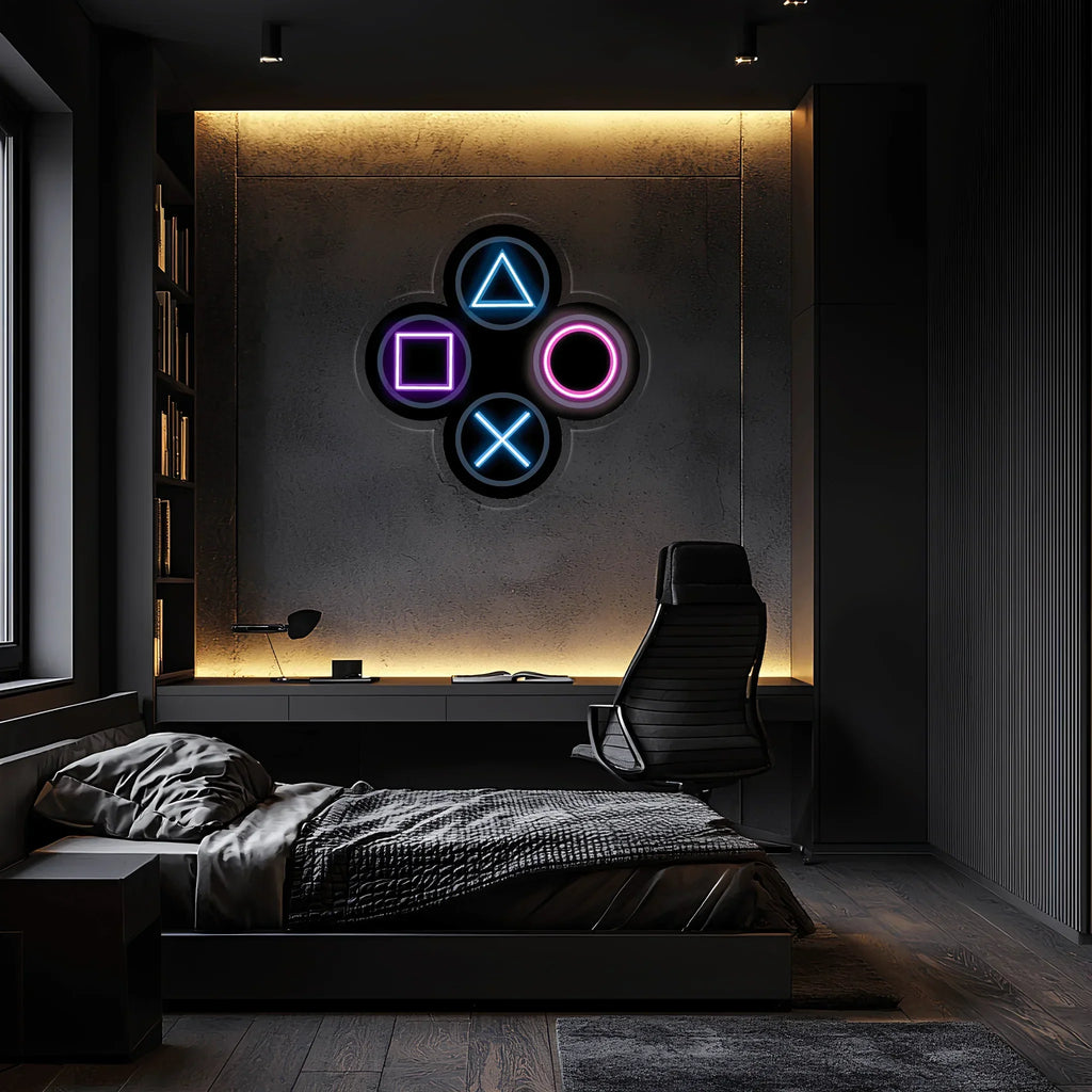 Gamer Plexiglass Neon Art, Gamer Neon Sign, Neon Light Sign, Neon Wall Art Peony Atelier