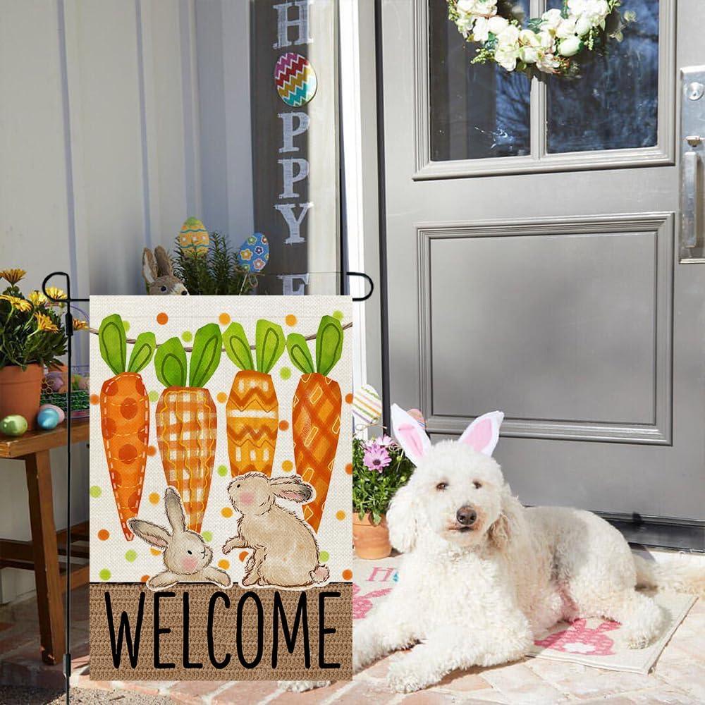 Garden Flag - Decorative Easter Bunny Polyester 12x18