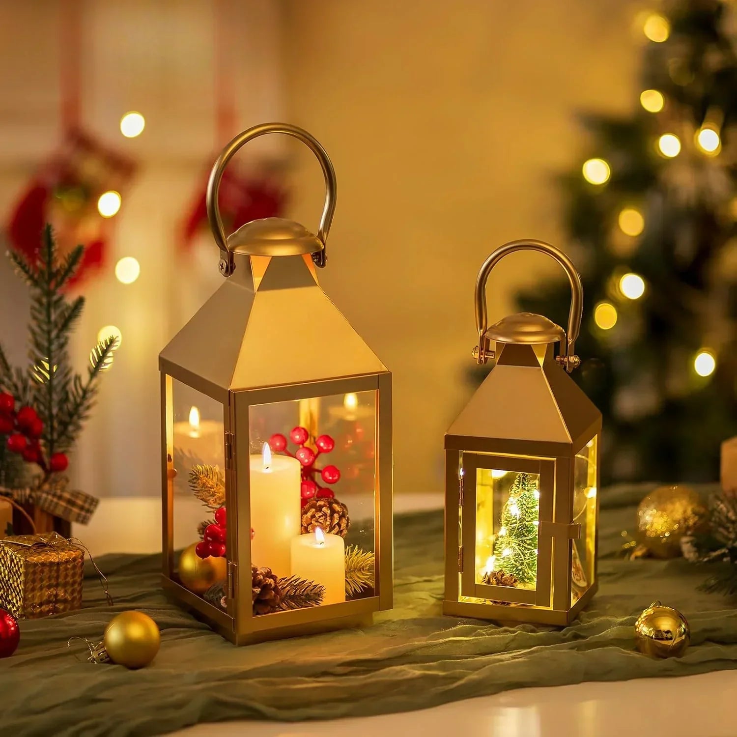 Garden Lantern - Metal Glass 22cm