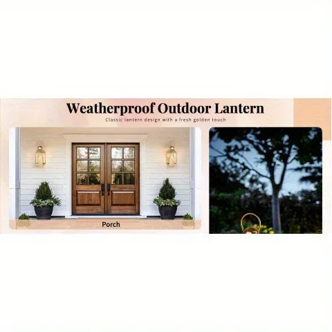 Garden Lantern - Metal Glass 22cm