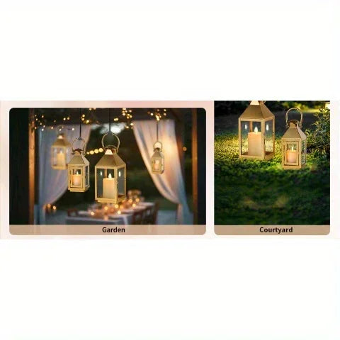 Garden Lantern - Metal Glass 22cm