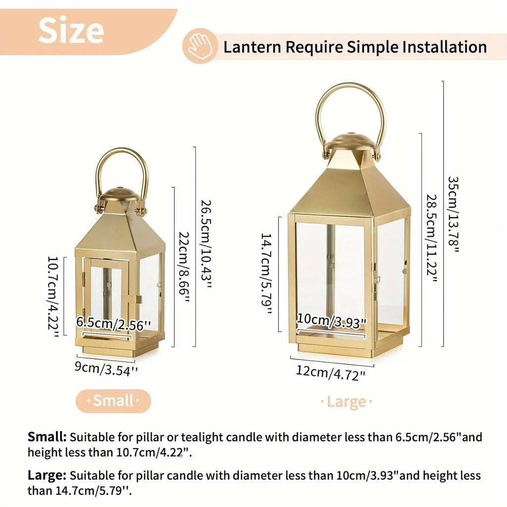 Garden Lantern - Metal Glass 22cm