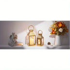 Garden Lantern - Metal Glass 22cm