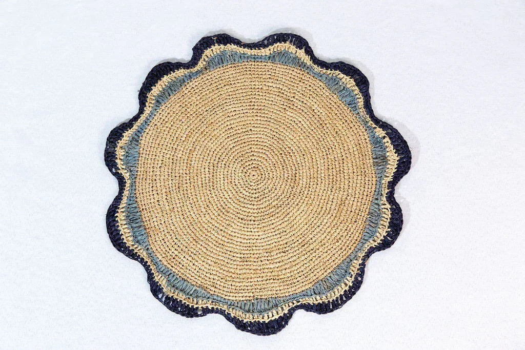 Garden Party Pinwheel Raffia Placemat, Set of 2, 4 and 6 Payton James