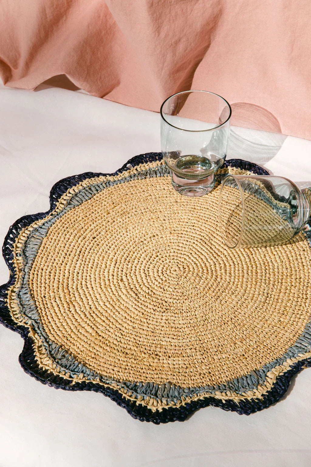 Garden Party Pinwheel Raffia Placemat, Set of 2, 4 and 6 Payton James