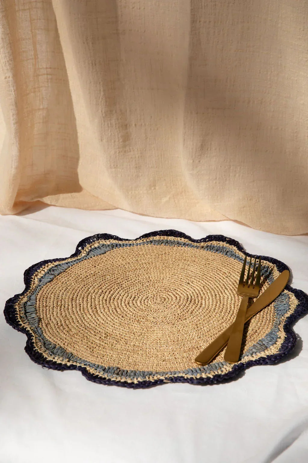 Garden Party Pinwheel Raffia Placemat, Set of 2, 4 and 6 Payton James