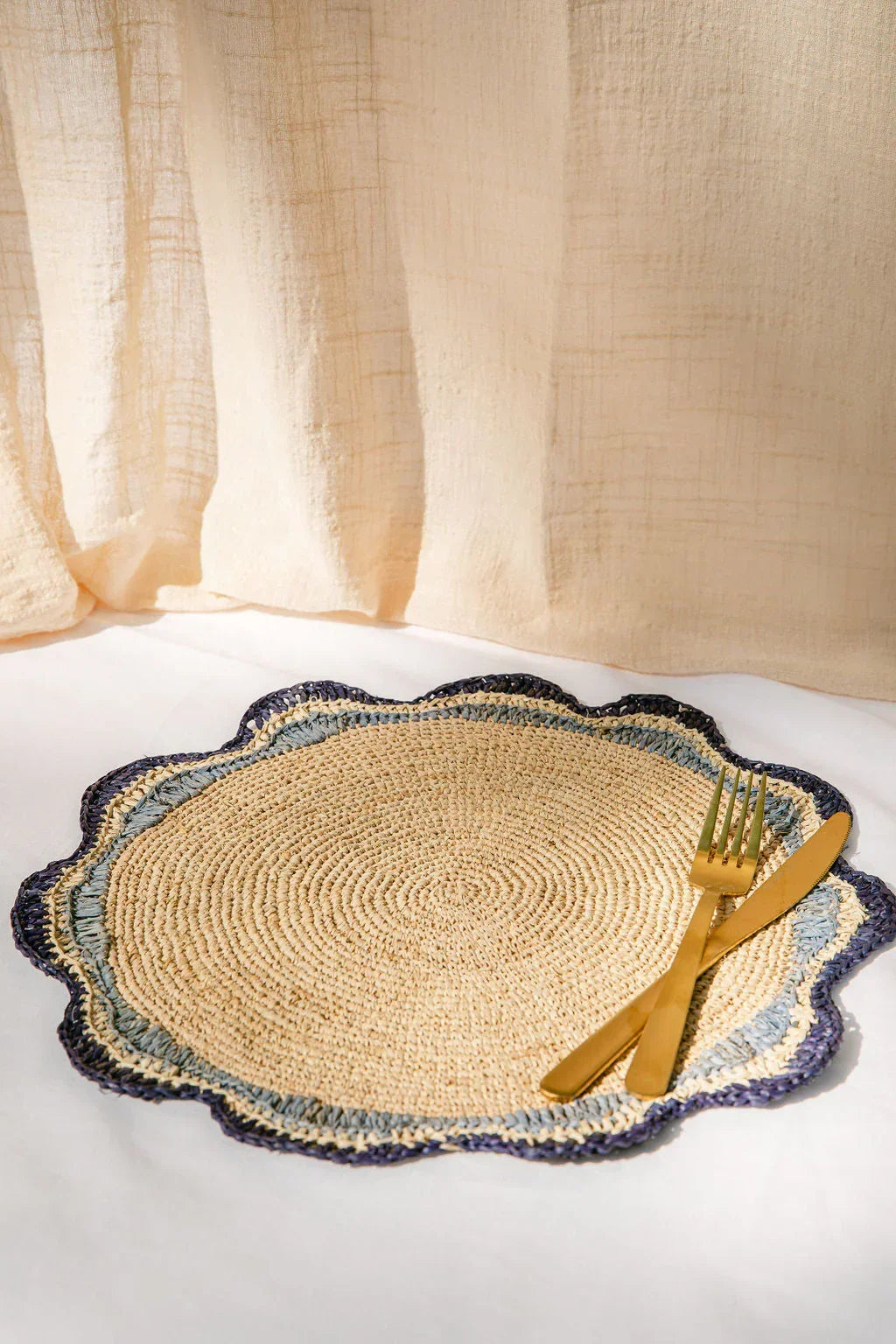 Garden Party Pinwheel Raffia Placemat, Set of 2, 4 and 6 Payton James