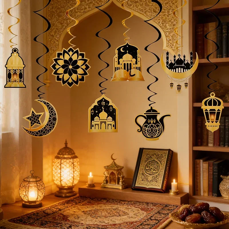 Garland - Ramadan Eid Mubarak Moon Star 8Pcs
