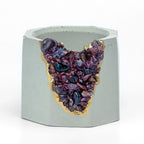 Garnet Geode Planter Natural Stone Indoor Decorative Plant Pot, detail shot - House Of Avana