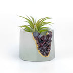 Garnet Geode Planter Natural Stone Indoor Decorative Plant Pot, top view - House Of Avana