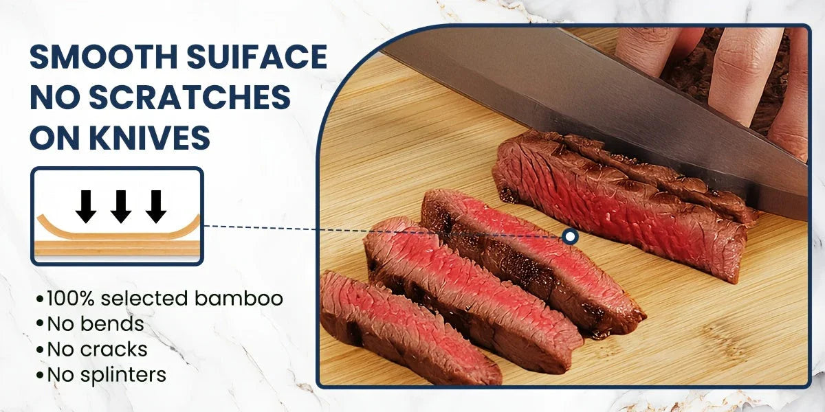 Large Cutting Board, Natural Bamboo, Kitchen Gadgets, Kitchen Items, Juice Groove, Invisible Handle, Knife Friendly, Multifunctional Cutting Board, A Great Holiday Gift For Family And Friends.Mother'S Day. Father'S Day.father House Of Avana