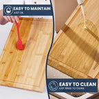 Large Cutting Board, Natural Bamboo, Kitchen Gadgets, Kitchen Items, Juice Groove, Invisible Handle, Knife Friendly, Multifunctional Cutting Board, A Great Holiday Gift For Family And Friends.Mother'S Day. Father'S Day.father House Of Avana