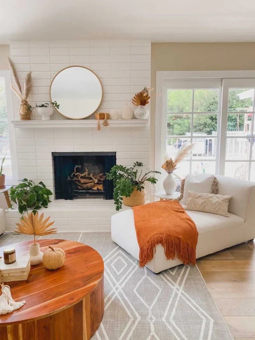 Soft gray throw blanket, plush wool blend, fringed edges - House of Avana