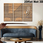 Wall Decor - Geometric Wood Abstract, back view - House Of Avana