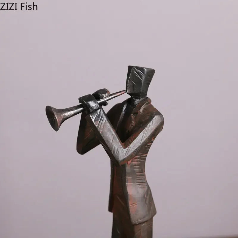 Geometric Abstract Crafts Band Musicians Statue Desk Decoration Retro Character Resins Sculpture... - House Of Avana
