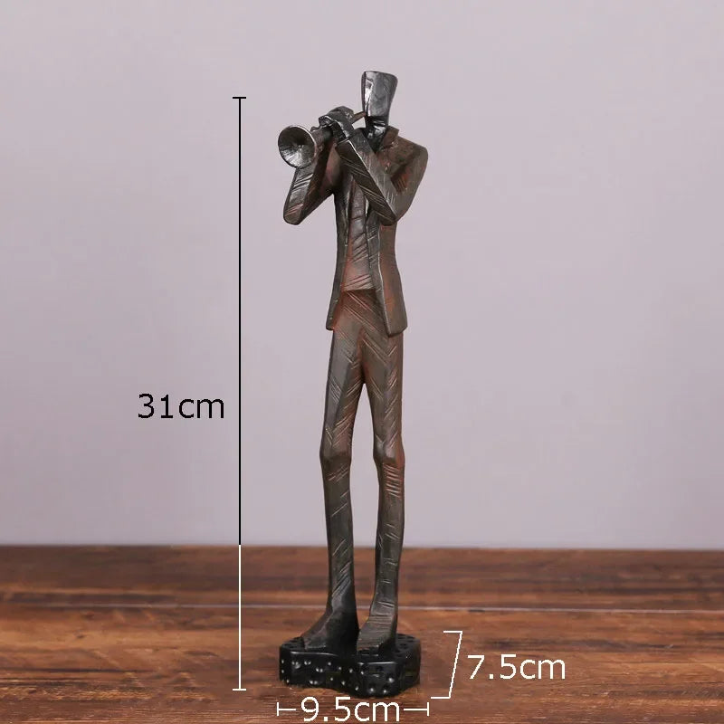 Geometric Abstract Crafts Band Musicians Statue Desk Decoration Retro Character Resins Sculpture... - House Of Avana