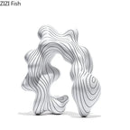 Geometric Art Sculpture - Gold Miniature Desktop Statue, side view - House Of Avana
