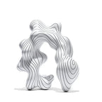 Geometric Art Sculpture - Gold Miniature Desktop Statue, angled view - House Of Avana
