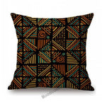 African Geometric Tribal Mud Cloth Cushion Cover, back view - House Of Avana
