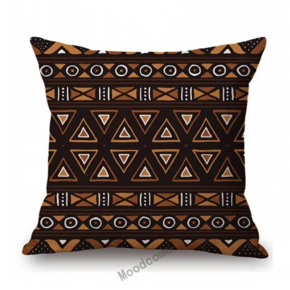 African Geometric Tribal Mud Cloth Cushion Cover, lifestyle image - House Of Avana