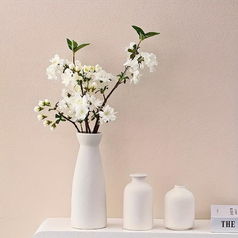 S Boho/bohemian Ceramic Vase Set - Matte Nordic Minimalist Modern Geometric & Floral Designs for Elegant... - House Of Avana