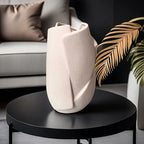 Ceramic Geometric Vase, Modern Cylinder Flower Vase for Home Decor, angled view - House Of Avana