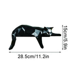 Geometric Lying Cat Figurine - House Of Avana
