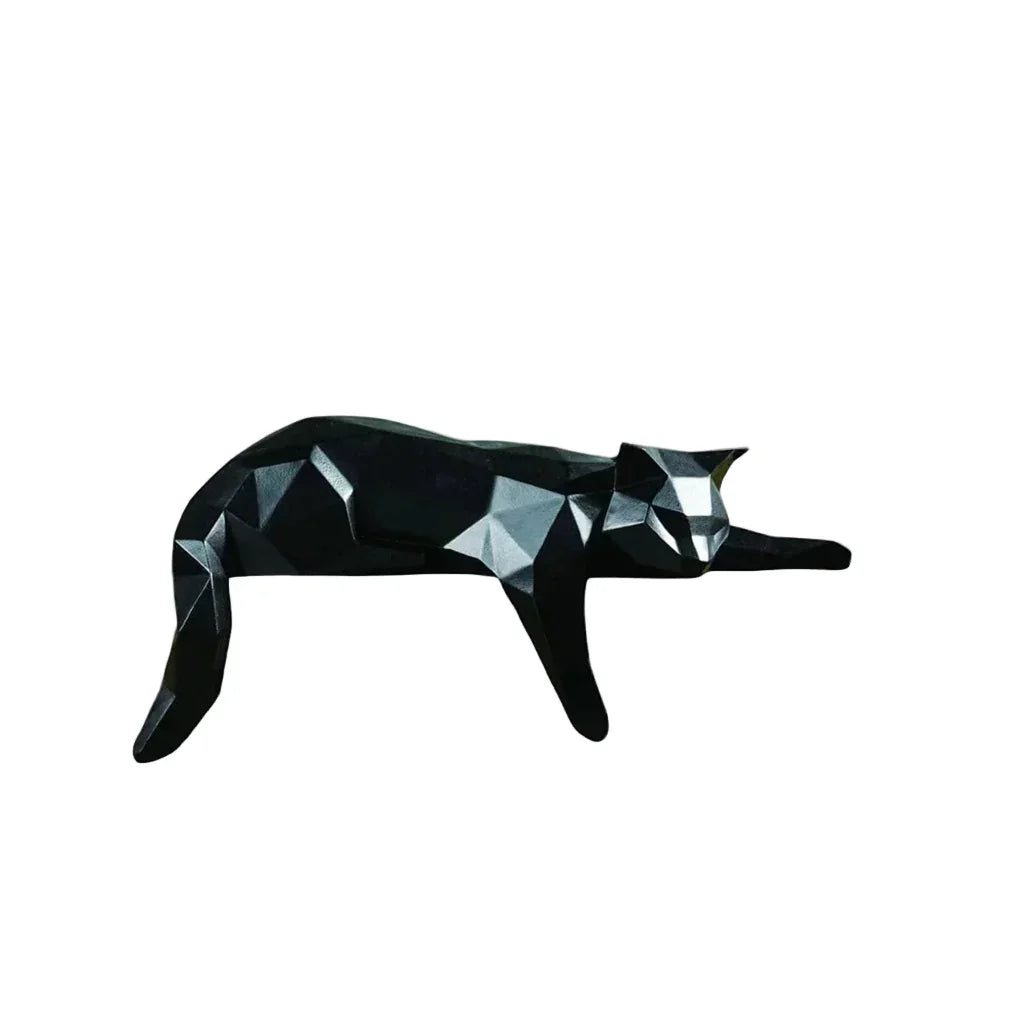 Geometric Lying Cat Figurine House Of Avana