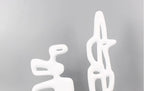 Geometric Sculpture - Black White Hollow Design, dimensions view - House Of Avana