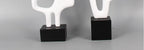Geometric Sculpture - Black White Hollow Design, in-use display - House Of Avana
