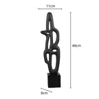 Geometric Sculpture - Black White Hollow Design, alternate view - House Of Avana
