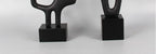 Geometric Sculpture - Black White Hollow Design, angled view - House Of Avana