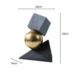 Geometric Sculpture - Gold Triangular Abstract, alternate view - House Of Avana