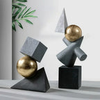 Geometric Sculpture - Gold Triangular Abstract, detail shot - House Of Avana