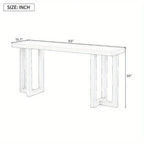 Geometric Wood Console Table with Pine Legs - House Of Avana