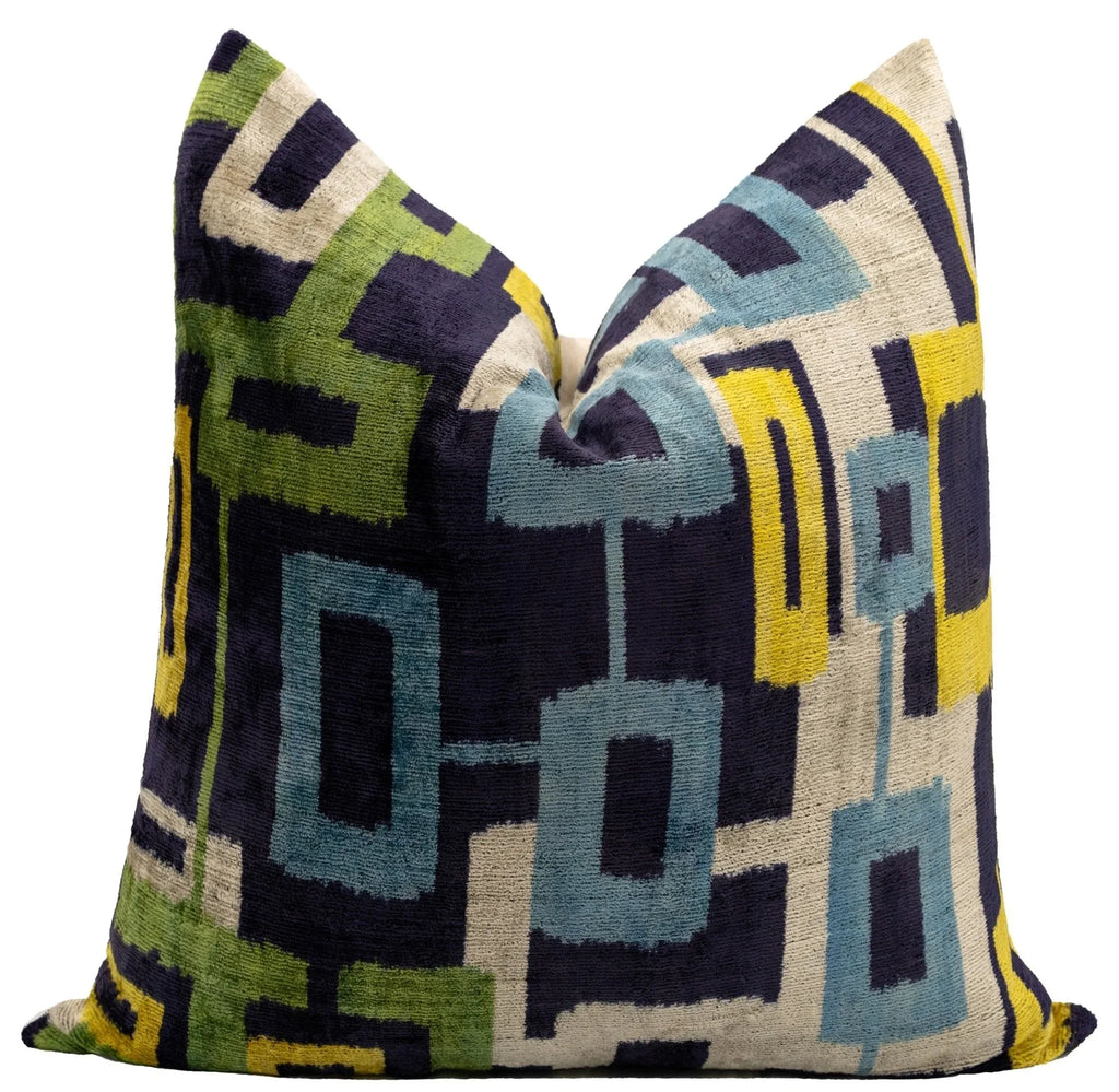 Handmade Velvet Throw Pillow with Modern Geometric Design - High-quality 20x20 Inch Decorative Accent... - House Of Avana