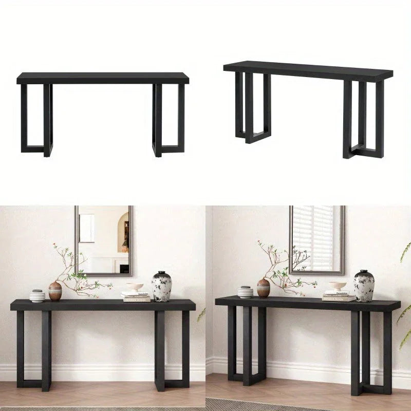 U_STYLE Geometric Design Console Table Featuring Pine Legs, Ideal for Entryways, Hallways, Living Rooms, And Bedrooms. House Of Avana
