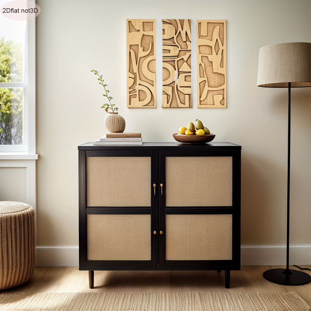 Wall Art - Geometric Wooden 3d, angled view - House Of Avana