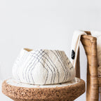 White Ghana Wool Linear Basket Kanju Interiors