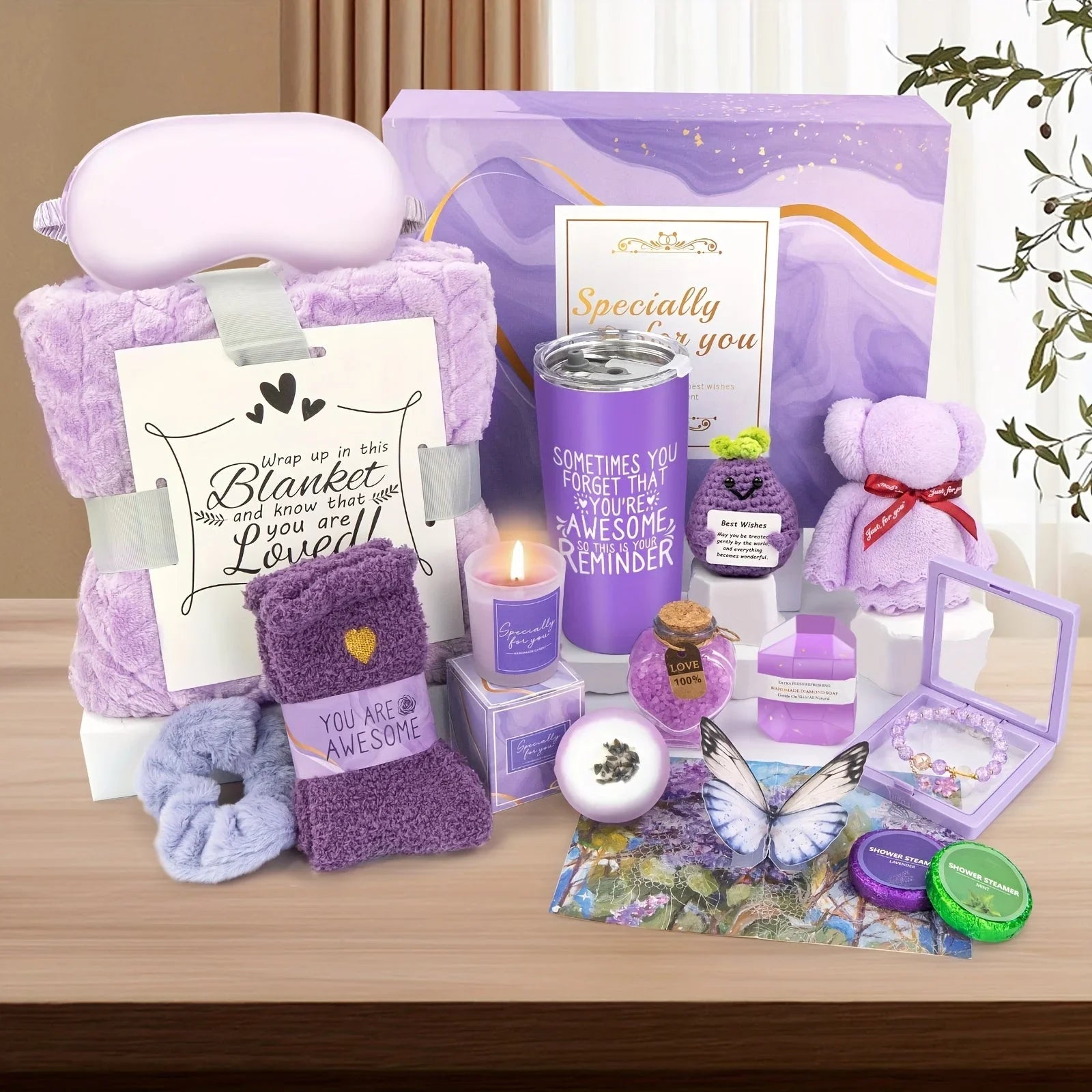 Gifts for Women, Lavender Gifts Set, 16pcs Gift Set for Women, Mom, Wife, Girlfriend, Sister, Unique for Birthday, Christmas, Valentine's Day, Mother's Day Gifts - Lavender Gift Basket Set House Of Avana
